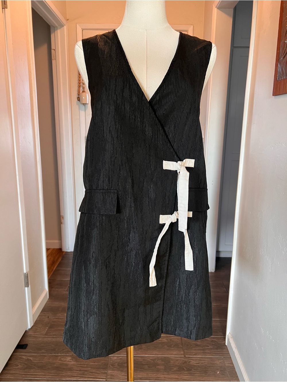 Ghospell Mini Dress with Cream Tie Accents